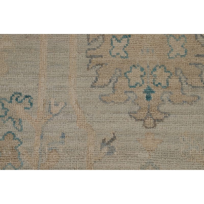 Hand Knotted Oriental 100% Wool Carpet Transitional All-Over Beige & Ivories Oushak Area Rug - 10' 6'' X 8' 2''