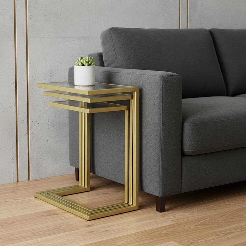 HomeRoots 24" Chrome Glass Rectangular End Table - 18.00 in. x 23.50 in. x 12.00 in. - Silver - Glass