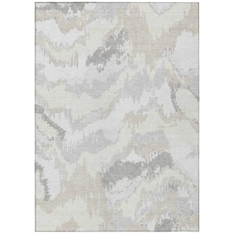 HomeRoots Abstract Transitional Rectangle Outdoor Rug - 5' X 8'