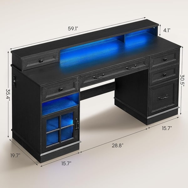 dimension image slide 2 of 4, Executive Desk Drawers Home Office Desk Storage Cabinet