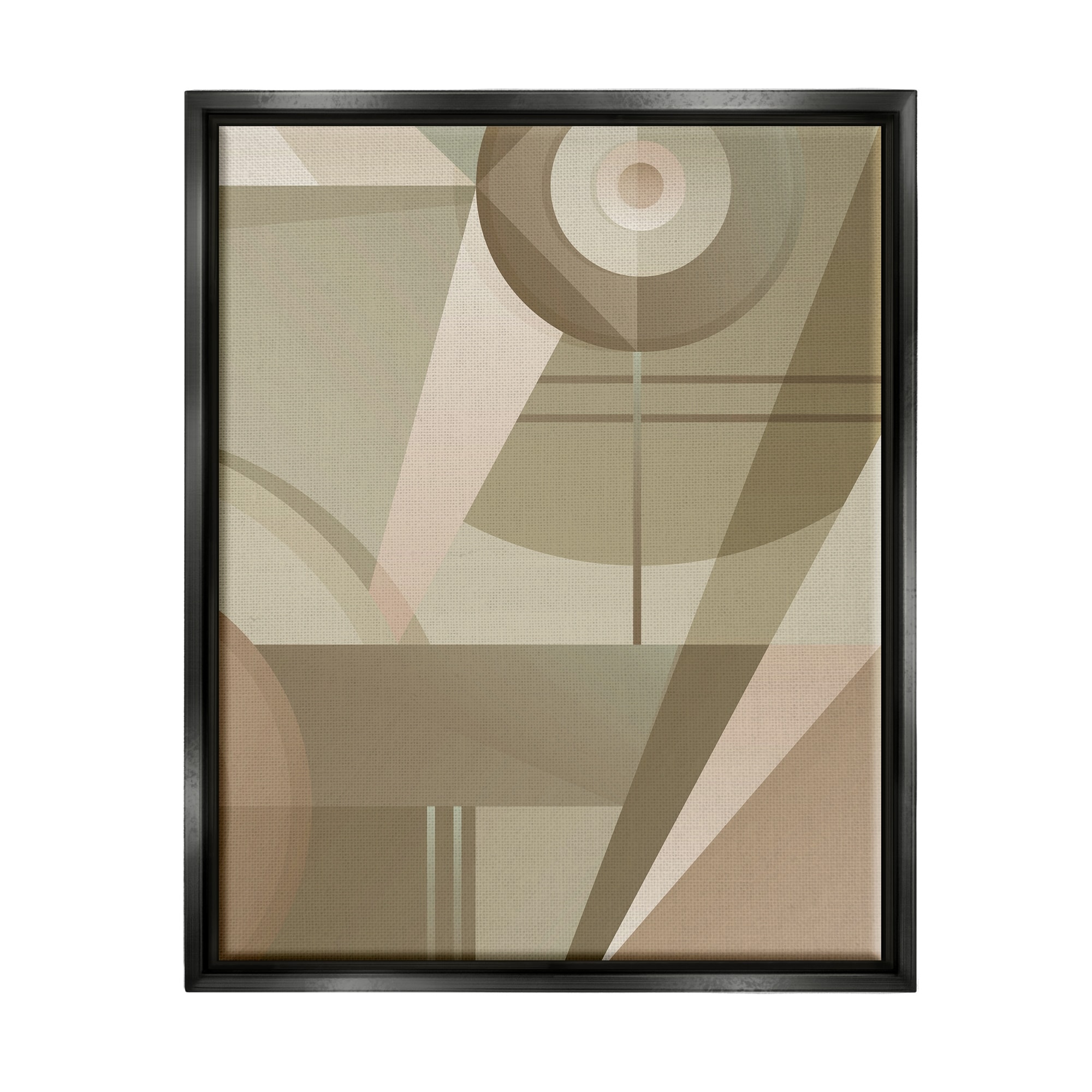 Stupell Tan Geometric Abstract Framed Floater Canvas Wall Art Design by Lil' Rue