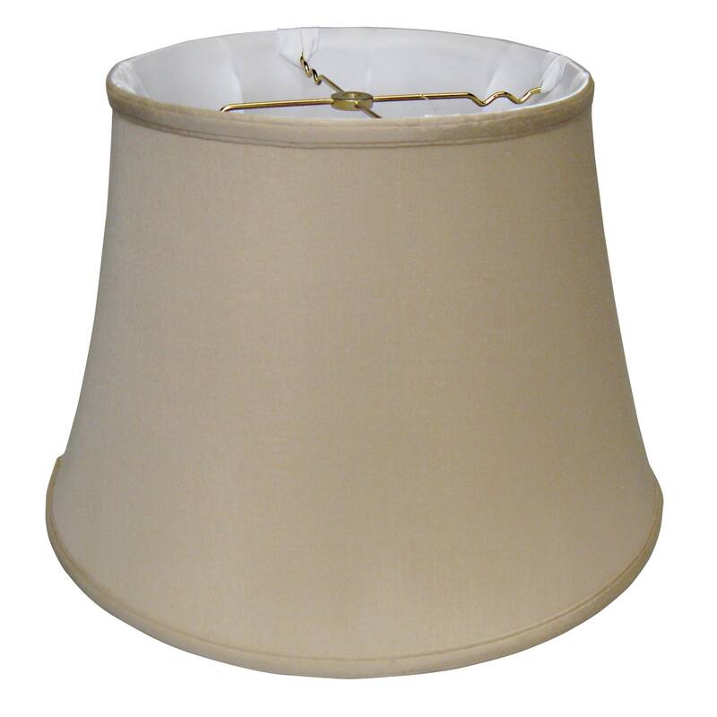 HomeRoots 16" Greige Sloped Euro Bell Pongee Shantung Lampshade - 16