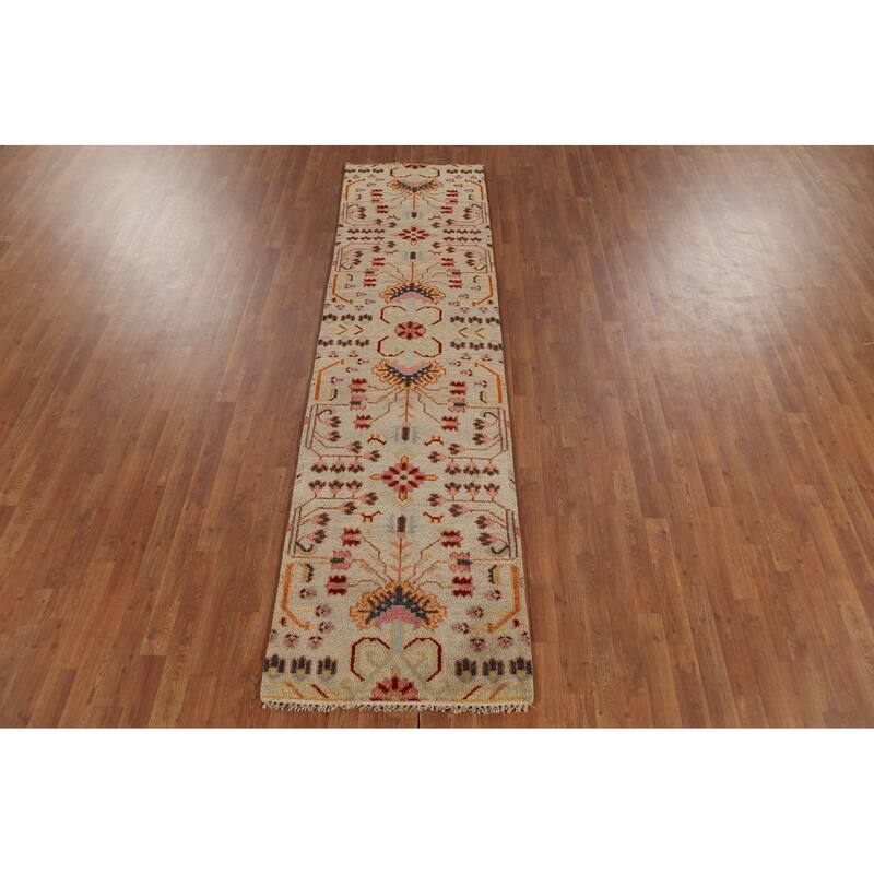Kazak Indian Runner Rug Handmade Wool Carpet - 2'7"x 9'6"