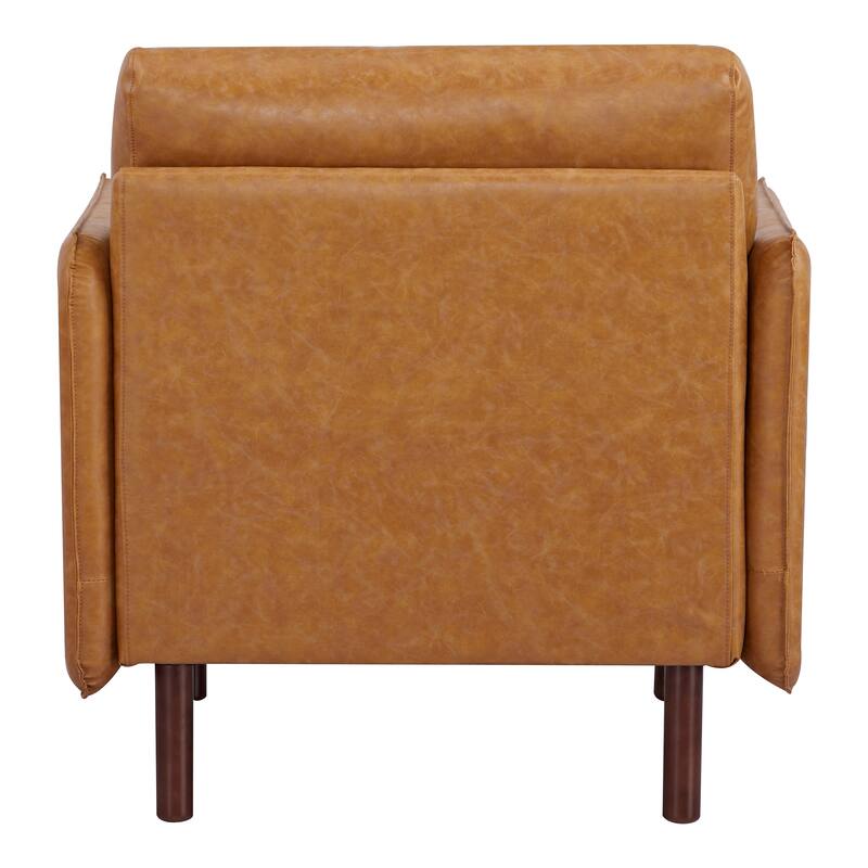 Yucca Modern Accent Chair, Polyester / Vegan Leather Armchair - Includes 2 throw pillows