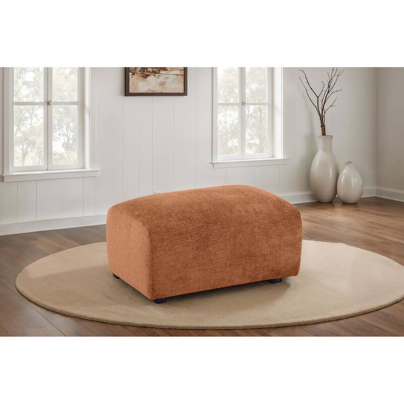 Burnett Chenille Upholstered Ottoman