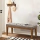 preview thumbnail 39 of 57, Button-Tufted Bench for End of Bed, Entryway Bench Beige/ Black/ Brown Solid Wood, Leather, Fabric 44-inch