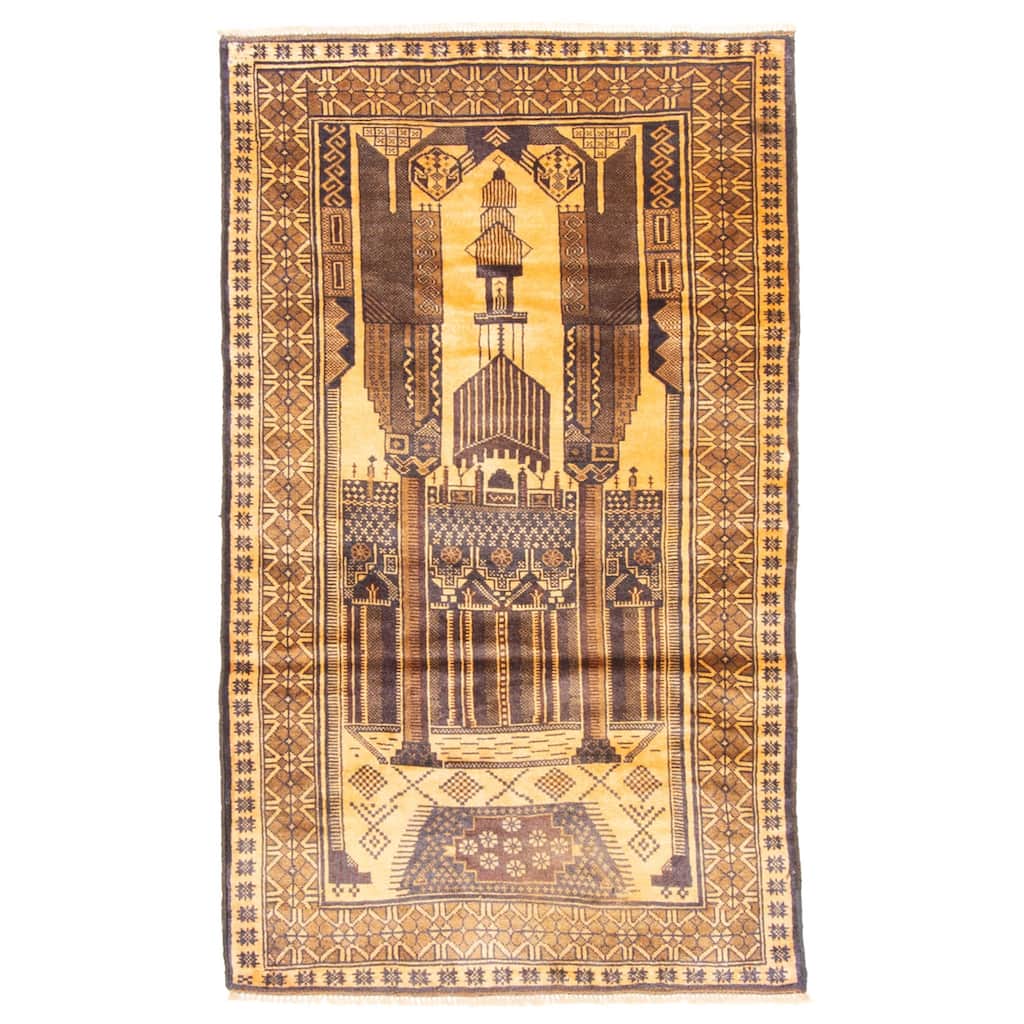 ECARPETGALLERY Hand-knotted Teimani Beige Wool Rug - 2'7 x 4'4