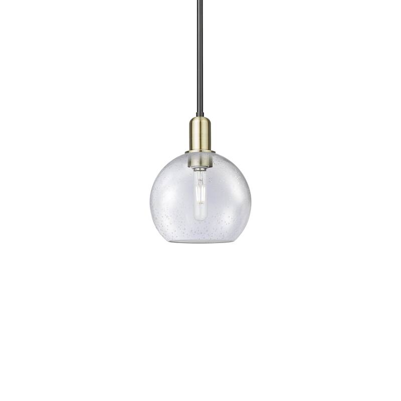 Innovations Lighting 716-1S-11-8 Athens Pendant Athens 8" Wide Mini - Black Antique Brass / Seedy