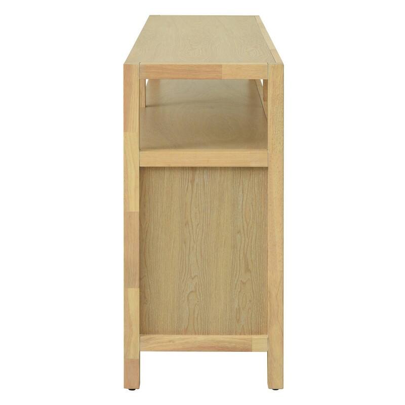 60" Bohemian Rattan Buffet Storage Cabinet with Adjustable Shelves for Functional Home Organization