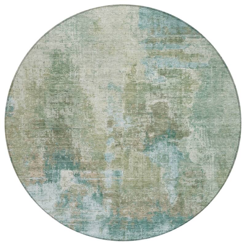 Machine Washable Indoor/ Outdoor Abstact Contemporary Chantille Rug
