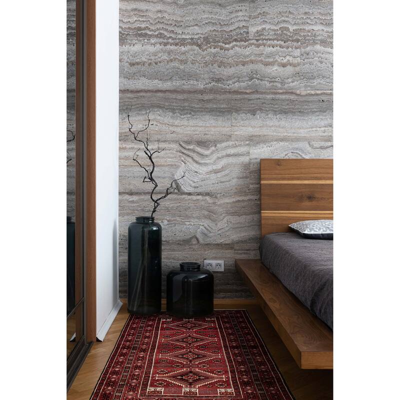ECARPETGALLERY Hand-knotted Baluch Red Wool Rug - 4'0 x 7'5