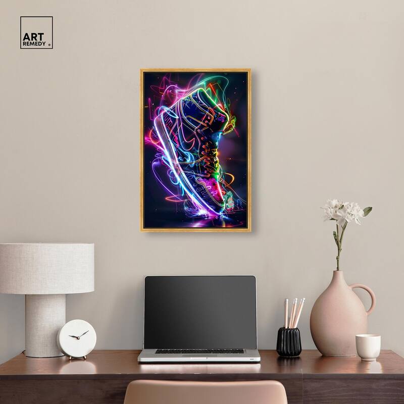 Bright Lights Sneaker Canvas by Art Remedy