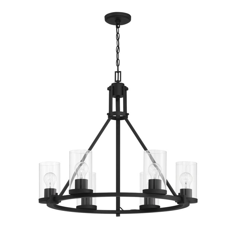 Modern Farmhouse 6-light Wagon Wheel Chandelier - 28.5