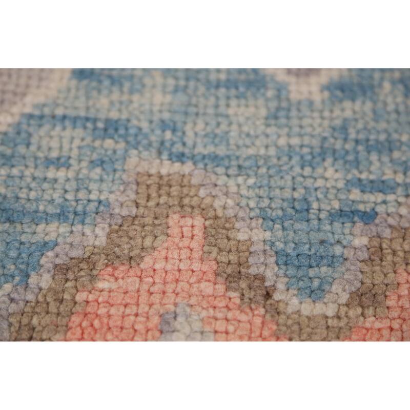 Hand Knotted Oriental 100% Wool Carpet Transitional All-Over Multi-Colored Oushak Area Rug - 10' 0'' X 8' 1''