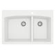 preview thumbnail 18 of 54, Karran Drop-In Quartz Double Bowl Kitchen Sink White
