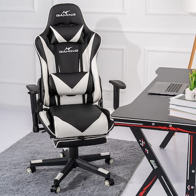 Brage Living Reclining Gaming Chair Adjustable Ergonomic Racing Style PU Leather Office Chair with Footrest