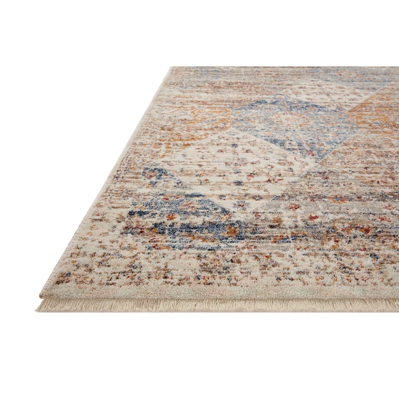 Alexander Home Anniki Traditional Diamond Area Rug with Micro Fringe