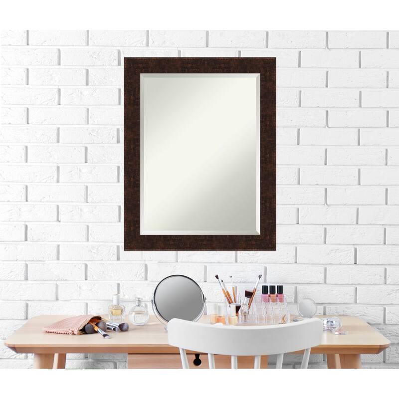 Beveled Wall Mirror - William Mottled Bronze Narrow Frame - William Mottled Bronze Narrow