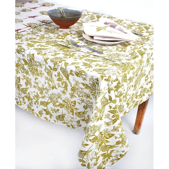 French Home Honeysuckle 59" x 78" Tablecloth - Chartreuse