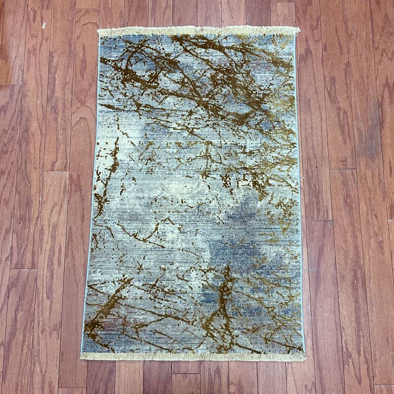HERAT ORIENTAL Turkish Modern Erased Design Wool & Silk Rug - 2' x 2'11"