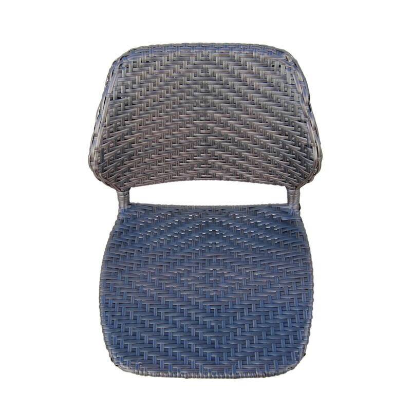 Roomfitters 2-Piece Outdoor Wicker Bar Stools, Modern Rattan Patio High Dining Chairs with Metal Legs and Footrest, Brown