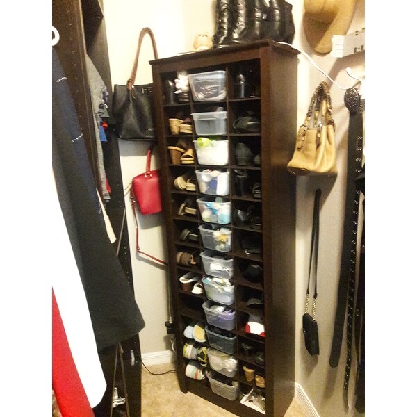 Shop Prepac Everett Espresso Laminate Space Saving Shoe Storage Cabinet Overstock 13555034