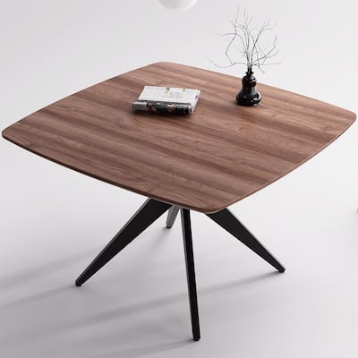 Modern Square Dining Table for 2-4, Small Kitchen Table with Metal Legs