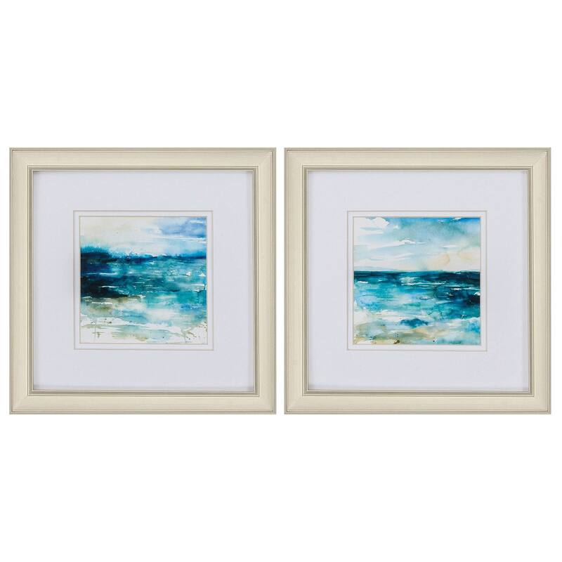 Ocean Break S/2 Framed Art Under glass - 12 X 12 X 1