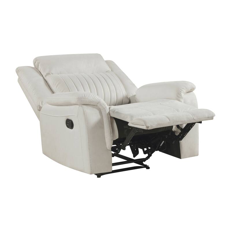 Lenore 39.5" Microfiber Manual Double Reclining Sofa - Tab Pull Motion