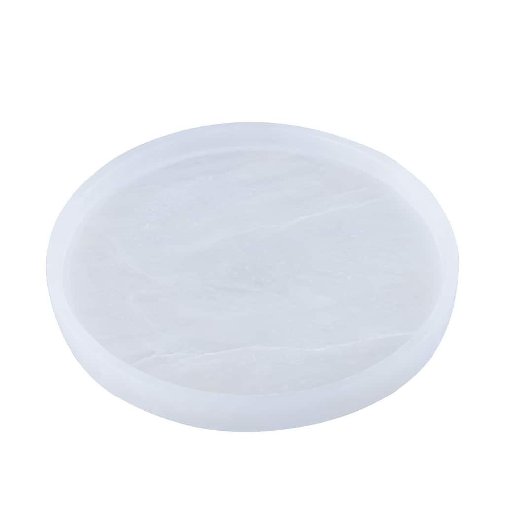 Lg. Alabaster Round Tray 12"Dia