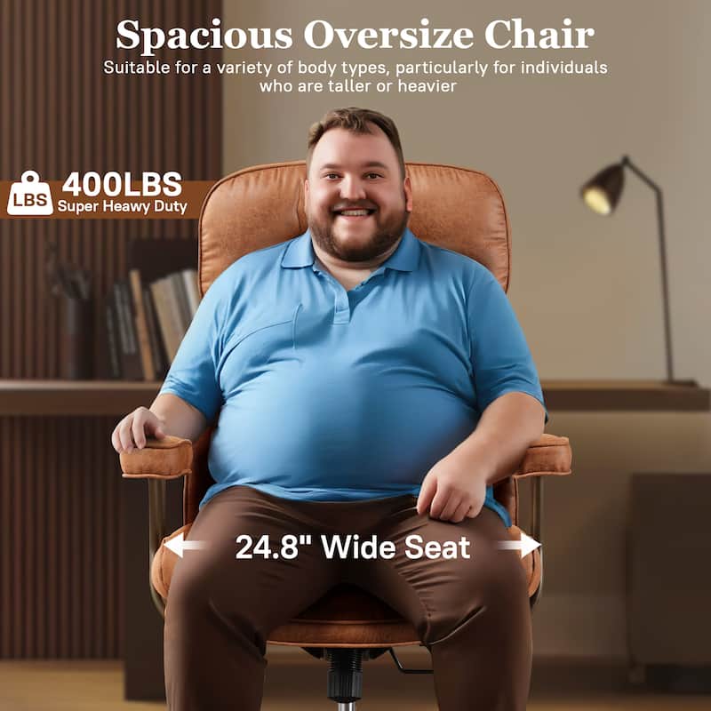 OVIOS Suede Fabric Ergonomic Lumbar Support Office Chair Desk Chair