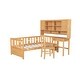 preview thumbnail 6 of 16, Twin Wood Bed with Integrated Desk Chair and Storage Bookshelf for Bedroom or Studio Workspace