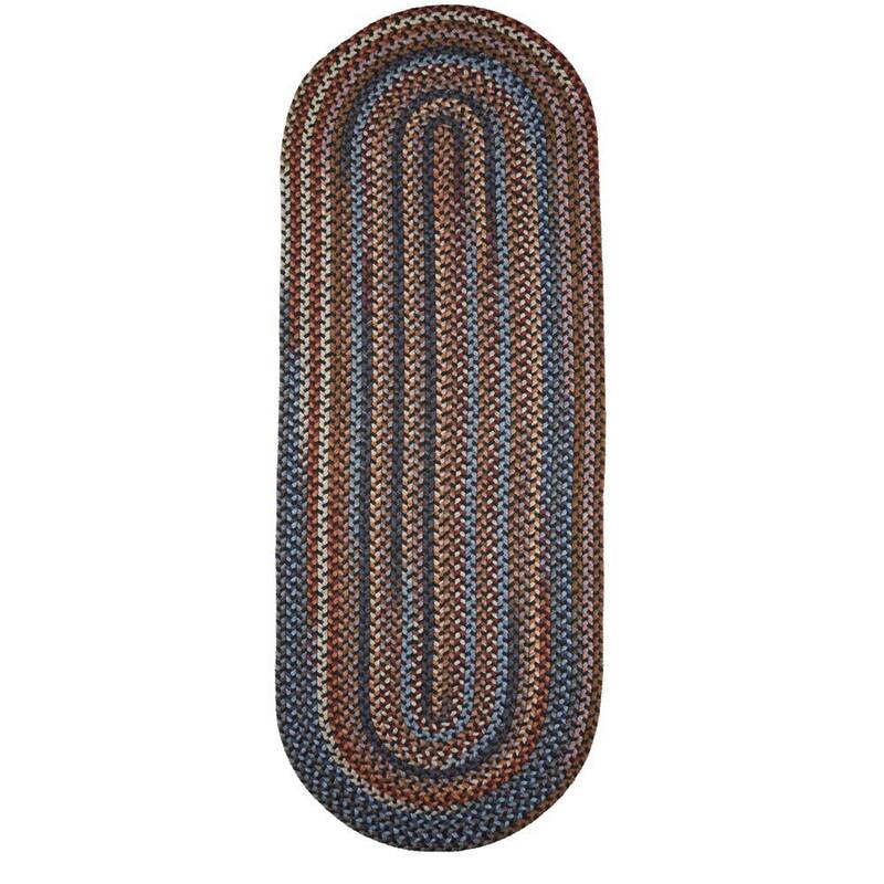 Rhody Rug Augusta Space-dye Wool Braided Rug - Black Rock - 2' x 6' Runner