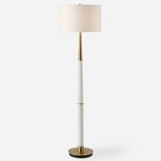 Uttermost Faro White Marble Floor Lamp - 61'' H X 17'' W X 17'' D