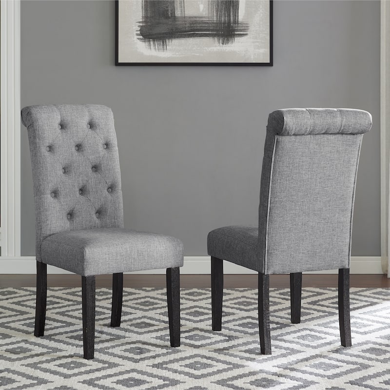 Roundhill Furniture Leviton 7-pc. Dark-wash Wood Dining Set w/ Turned Legs