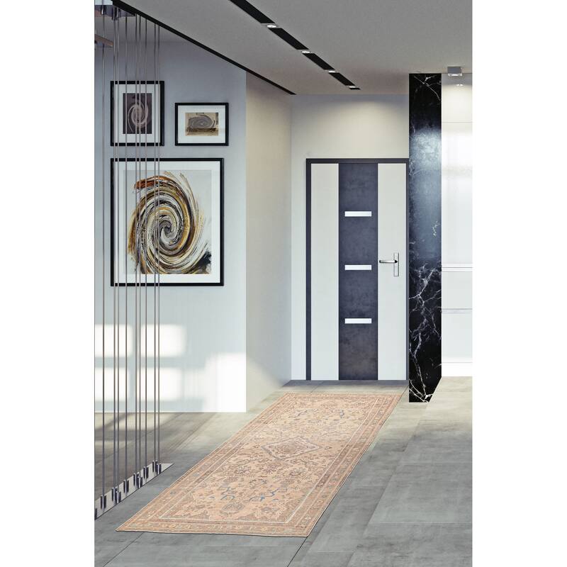 ECARPETGALLERY Hand-knotted Antalya Vintage Beige Wool Rug - 5'2 x 11'0