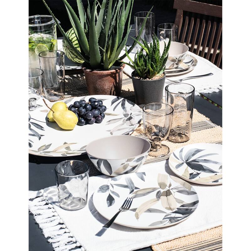 Abode Homewares by TarHong Bali Leaves Oval Platter, (MERGE) 18.9"