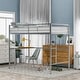 preview thumbnail 1 of 6, Industrial Metal Twin Loft Bunk Bed Steel Frame w/Desk, Twin Loft Bed Silver - Twin