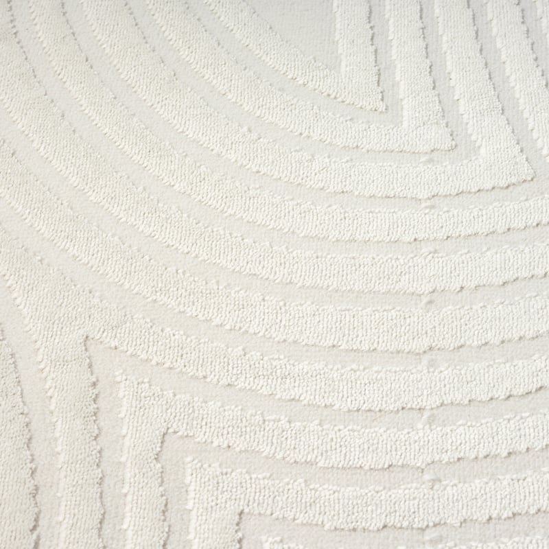 Abani Neutral NTL170A Cream Tone-on-Tone Semi-Circle Geometric Lines Area Rug