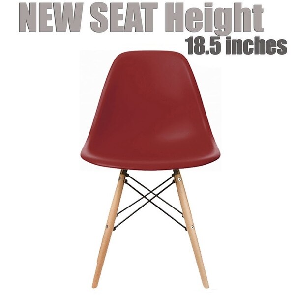 2xhome Red Plastic Molded Bedroom Dining Room Side