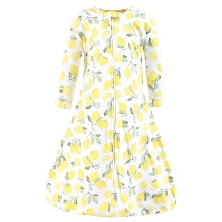Hudson Baby Infant Girl Long Sleeve Cotton Jersey Sleeping Bag, Sack, Blanket, Lemon