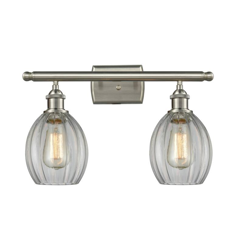 Innovations Lighting Eaton 2 Light 16" Wide Bathroom Vanity Light - Brushed Satin Nickel / Clear Fluted