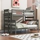 preview thumbnail 15 of 22, Twin over Full Size Solid Wood Bunk Bed with Ladder & Fence