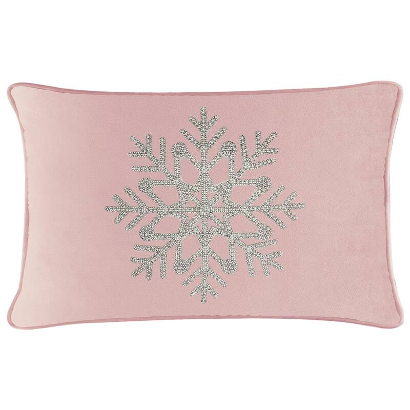 Sparkles Home Rhinestone Snowflake Pillow - Pink - 14 x 14