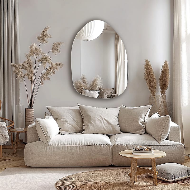 Asymmetrical Accent and Vanity Wall Mirror with Lights - 31" H x 22.8" x 1.18" D