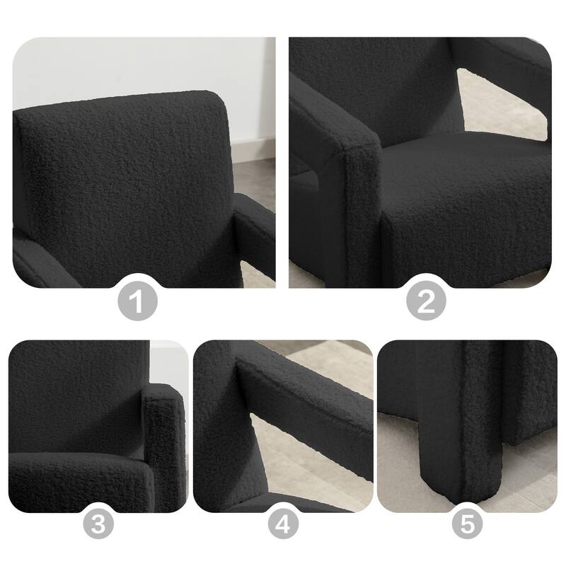 Sherpa Adirondack Chair for Living Room, Upholstered Accent Chair