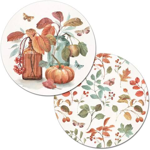 CounterArt Autumn in Nature by Lisa Audit Reversible Easy Care Set of Four Placemats, Made in The USA