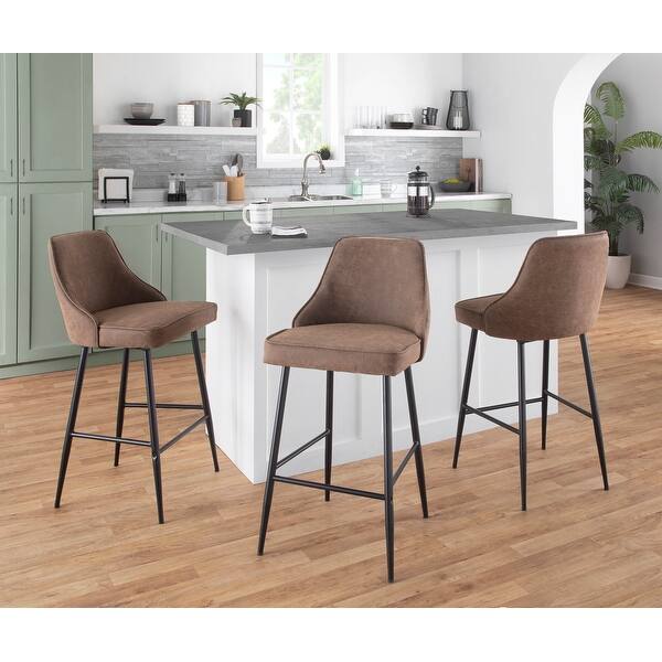 slide 2 of 64, Silver Orchid Naldi Contemporary Black Counter Stool (Set of 2) - N/A