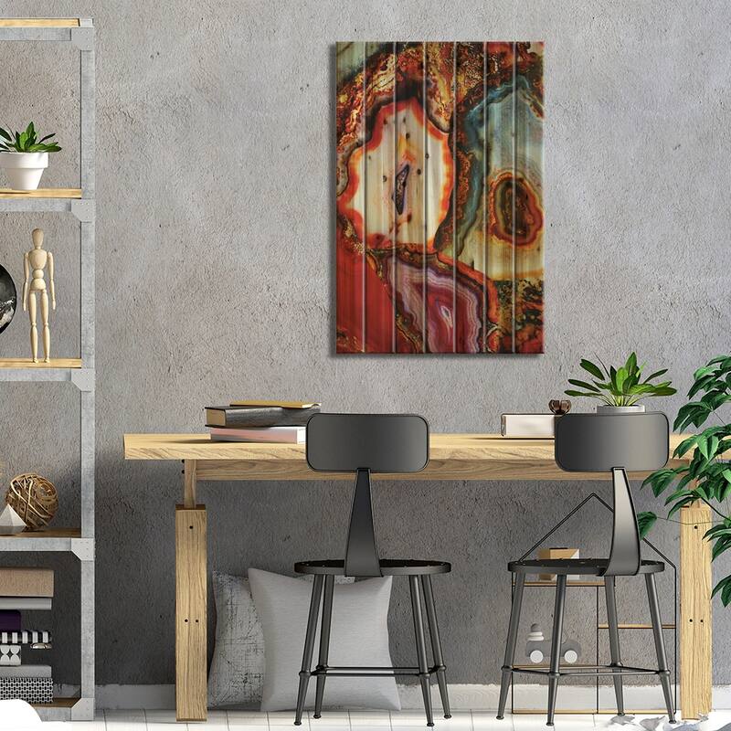 The Earth and Sky Teach Us More Print On Wood by Elena Kulikova - Multi-Color