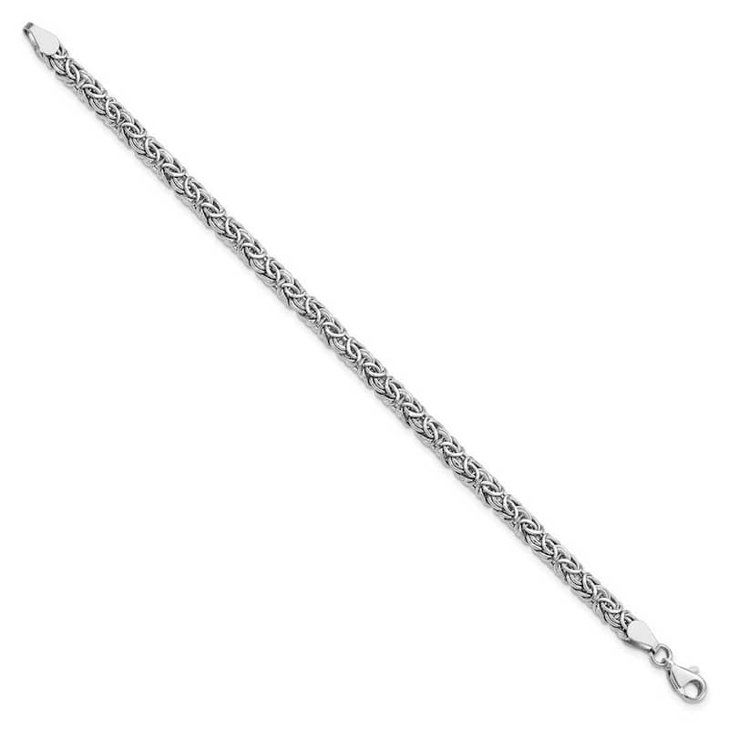Curata 14k White Gold Fancy Polished Fancy Link Bracelet 7 Inch